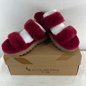 Koolaburra Furr-ah Slide Sandal- Berry Red- Size 5- NIB